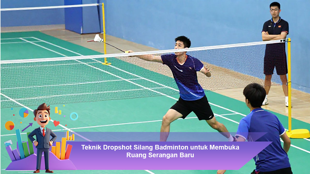 Teknik-Dropshot-Silang-Badminton-untuk-Membuka-Ruang-Serangan-Baru