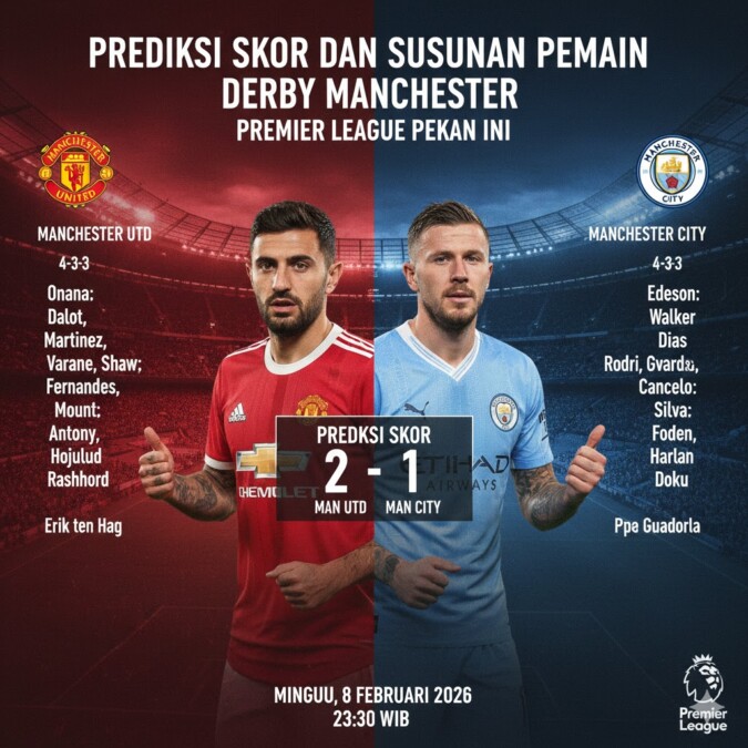 Prediksi Skor Dan Susunan Pemain Derby Manchester Di Premier League Pekan Ini